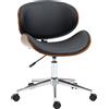 Vinsetto Sedia da ufficio design vintage altezza regolabile girevole 360° legno di pioppo rivestimento sintetico 53 x 53 x 77-87 cm