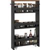HOMCOM Carrello portaoggetti su ruote 3 livelli di archiviazione e maniglia, dim. 51,5l x 13P x 80H cm