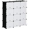 HOMCOM Mobile da utilità Mobile per scarpe componibile 12 scomparti con porte e mensole - dim. 125L x 32l x 125H cm - nero