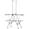 HOMCOM Stendibiancheria pieghevole con ruote ampio spazio di stenditura acciaio inossidabile 138,5 x 63 x 208 cm argento nero
