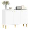 HOMCOM Mobiletto mobile da archiviazione con 2 armadi 3 porte ripiani regolabili piedini dorati in acciaio 107 x 35 x 77 cm bianco