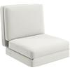 HOMCOM Poltrona Letto in Velluto, 75x268x18 cm, Crema