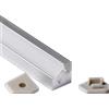 2m 2metri 1010 10x10mm PROFILO ALLUMINIO ANGOLARE MICRO STRISCE STRIP LED 6mm