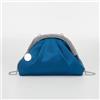 Mimi Mua BORSA CLUTCH IN RASO CON BORDO DI STRASS BLU