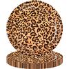 POPOYU 16 Piatti di Carta Con Stampa Leopardata e Safari, 22,9 cm - Set di Decorazioni per Festa a Tema Giungla, Safari, Rettili - Forniture per Feste