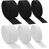 PIWOSGOL 6 Rotoli Elastica Banda per Cucito 30M, Elastico Fettuccia Cucito Nastro 20 mm 30 mm 40 mm, Elastico per Cucito Bianco e Nero per Cucire Vestiti Pantaloni