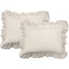 Fresh Ideas Ruffled Poplin Sham 2 Confezione, Cotone, Ivory, Standard