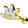 PIERCINGLINE Piercing per orecchio in acciaio chirurgico, fiore di loto, gioiello per orecchio, colori assortiti, 6x11 mm, acciaio chirurgico 316 l