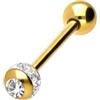 PIERCINGLINE Barbell in acciaio chirurgico | sfera epossidica + cristallo | piercing asta del petto | colore e dimensione a scelta, 5 mm, Acciaio chirurgico 316L / resina epossidica