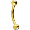PIERCINGLINE Banana in titanio | 2 CRISTALLI | Piercing curvo per sopracciglio, orecchio, labbro, seno intimo | colori e dimensioni a scelta, 8 mm, titanio (grado 23)