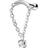 PIERCINGLINE Piercing per orecchio in acciaio chirurgico con catena ad arco e cristallo | Piercing per orecchio, helix o trago in 4 colori eleganti, Acciaio inossidabile, Nessuna pietra preziosa