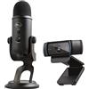 Logitech Blue Microphones Yeti e Logitech C920 HD Pro - Kit webcam e microfono per un aud