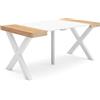 Skraut Home | Consolle allungabile | Tavolo consolle allungabile | 160 | Per 8 persone | Gambe in legno | Stile moderno | Rovere e bianco