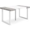 Skraut Home | Consolle allungabile | Tavolo consolle allungabile | 140 | Per 6 persone | Gambe in legno | Stile moderno | Cemento