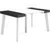Skraut Home | Consolle allungabile | Tavolo consolle allungabile | 140 | Per 6 persone | Gambe in legno | Stile moderno | Bianco e nero