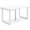 Skraut Home | Consolle allungabile | Tavolo consolle allungabile | 140 | Per 6 persone | Gambe in legno | Stile moderno | Bianco