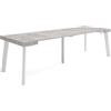 Skraut Home | Consolle allungabile | Tavolo consolle allungabile | 260 | Per 12 persone | Gambe in legno | Stile moderno | Cemento
