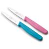 LACOR - 39085 - Coltelli da Cucina Professionali, Set Coltelli da Cucina, Set 2 Pezzi, Spelucchino da Cucina, Lama Liscia e Seghettata, Acciaio Inox, Serie Etern, Lama 10 cm, Blu e Magenta