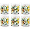 Excelsa Fiori Frida Set 6 Bicchieri, Vetro, Capacità 250 Ml.