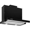 Klarstein Mariana - Cappa a Schermo Piatto, Cappa Aspirante, Cappa Sottopensile, Classe Energetica C, 500 m³/h, Ricircolo & Scarico, Luce LED, Tasti, 60 cm, Nero