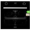 EVVO Forno elettrico da incasso, efficienza A - 2800 W, 77 litri, funzione griglia, 7 programmi, timer, comando selezionatore, porta triplo vetro modello: H20 (nero)