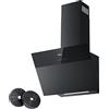 CIARRA CBCF6736H A+++ Cappa Aspirante 60cm 650 m³/h Senza Testa a Ricircolo Pannello Touch 4 Livelli Booster WIFI -2 Livelli Luminosità Illuminazione a LED Vetro Opaco Nero