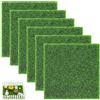 Heanvmyss Mini Erba Artificiale,6 Pezzi Prato Sintetico,Tappeti in Miniatura da Giardino,Erba Decorazione,Tappeto Erboso Artificiale per Cani Lavabile per Fai da Te Ornamento del Giardino(15x15cm)