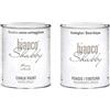 bianco Shabby CHALK PAINT Bianco Naturale & FINITURA - Pittura Shabby Chic EXTRA OPACA (1 litro) + Finitura Trasparente Opaco (1 litro)