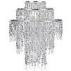 Waneway Grande Lampadario a 3 livelli cromato paralume con perline pendenti, Lampadario da soffitto a sospensione con gioielli a goccia in acrilico,diametro 32cm, cromato