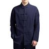 ReachMall Giacca uniforme cinese da uomo, tradizionale kung fu tai chi, camicia a maniche lunghe, vari colori (2XL blu navy)
