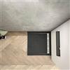 AICAit Piatto Doccia Nera Ruvida Quadrato 80x80x3cm in Pietra Vulcanica e Resina Mista Ultraslim con Scarico Sifone Piletta