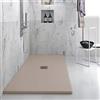 Yellowshop - Piatto doccia rettangolare marmoresina base 80 cm h 2,5 cm HEAVY Tortora con sifone, piletta e copripiletta inox (80x200 cm)