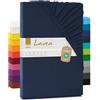 Lavea® Lenzuolo con Angoli MAYA - Jersey 100% Cotone Morbido e Traspirante - Con Elastico per Letto Singolo, Matrimoniale o King Size - OEKO-TEX® (Blu galassia, 90x200-100x200cm)