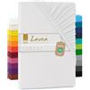 Lavea Lenzuola con angoli jersey - Serie Maya, 100% cotone, Finitura di alta qualità, con elastico perimetrale, certificato Oeko-Tex Standard 100, Cotone, bianco, 60x130cm | 70x140cm