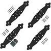 KOTARBAU® Set di 4 nastri per porta, 100 x 100 x 35 mm, in acciaio verniciato a polvere, colore nero, cerniera per finestra, porta da giardino, cerniera