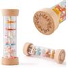 WOODEN TEETHER Sonaglio per bambini - Giocattolo musicale in legno con suono di pioggia calmante, giocattolo sensoriale per bambini, regalo per ragazzi e ragazze (senza nome, classico)