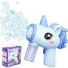 Fancysky Spara Bolle Elettrico, Fancysky Sparabolle di Sapone Bambini, con 150 Ml di Liquido a Bolle, Bubble Gun con Luce, Adatta per Matrimoni, Parchi, Viaggi, Bubble Machine Party (Cavallo blu)