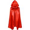 Proumhang Rosso Mantello con Cappuccio per Bambini e Bambine Mantello con Cappuccio Mantello da Strega Mantello da Vampiro Mantello del Diavolo Halloween Masquerade Natale Cosplay 120cm