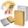 XCRPRT Set di 2 carte da gioco standard Black Gold in PVC impermeabile, mazzo di carte da poker impermeabile, pellicola di plastica con diamanti per Texas Hold'em, Euchre, Canasta, Gin Rummy e Baccarat