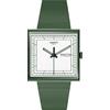 Swatch What If...Green? / Bioceramic / orologio quadrato unisex / quadrante bianco / cassa plastica / cinturino plastica - SO34G700