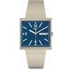 Swatch What If...Beige? / Bioceramic / orologio quadrato unisex / quadrante blu / cassa plastica / cinturino plastica - SO34T700