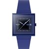 Swatch Squarely Blacklight / Bioceramic / orologio quadrato unisex / quadrante blu / cassa plastica / cinturino plastica - SO34N700