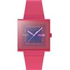 Swatch Squarely Berry / Bioceramic / orologio quadrato unisex / quadrante viola / cassa plastica / cinturino plastica - SO34R700