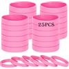 HONTIUS 8'' Braccialetti In Gomma, 25 Pezzi Braccialetti In Silicone, Rosa Vuoto Elastici di Gomma per Uomo Donna Scuola Insegnante Squadra Festa