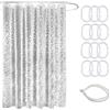 Parastar Tenda da doccia trasparente, 180 x 180 cm, con motivo ciottoli 3D, motivo Eva Shower Curtains, tenda da doccia g antimuffa, impermeabile, con magnete, ganci, nastri per tende