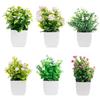 QINGYIWL 6 piante artificiali con vaso, mini piante artificiali in plastica, decorazione per scrivania, casa, balcone e bagno