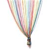 TRIXES Pannello Tenda a Striscioline Multicolori e Argentate - Effetto Cascata di Rugiada - Tenda a Fili - Dimensioni Intere 90 cm x 200 cm - Perfetto Come Schermo Mosca