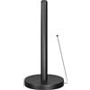 MINISMUS Porta Rotolo da Cucina - Portarotolo in Acciaio Inox con Barra di Stabilizzazione, Senza Forature - Portarotoli Moderno per Rotoli Standard (Nero)