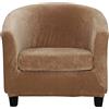 TOPCHANCES Copripoltrona Chesterfield 2 Pezzi,Elasticizzato Fodere Copripoltrona 1 Posto,Velluto Fodera Poltrona Club Tullsta per Bar Soggiorno Camera da Letto Reception