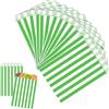 Mienocol 100 sacchetti di carta a righe verdi da 12,7 x 17,8 cm, sacchetti di carta per caramelle a righe per dolci, buffet, torte nuziali, negozio di regali per bambini, ragazze, ragazzi, compleanni, feste di